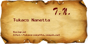 Tukacs Nanetta névjegykártya